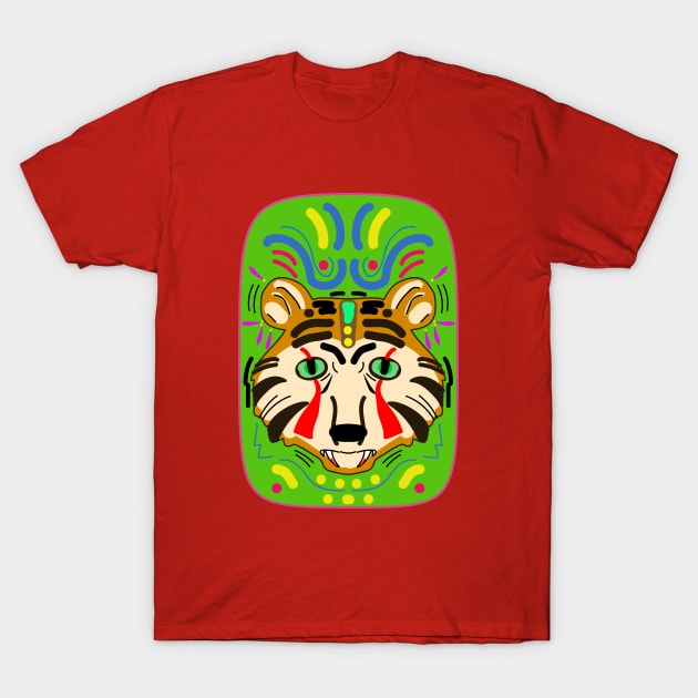 Tribal Carnival Tiger Card T-Shirt by VixenwithStripes